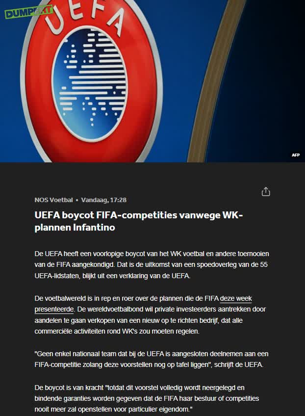 UEFA vs. FIFA. Fight! 