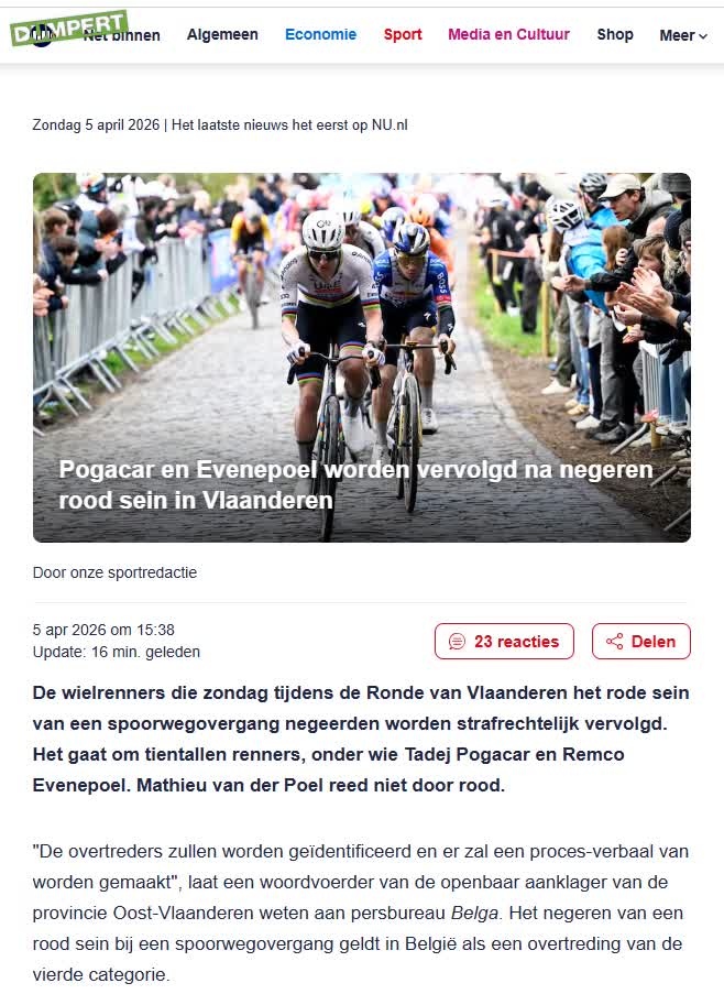 Spoorsein negeren tijdens het wielrennen?