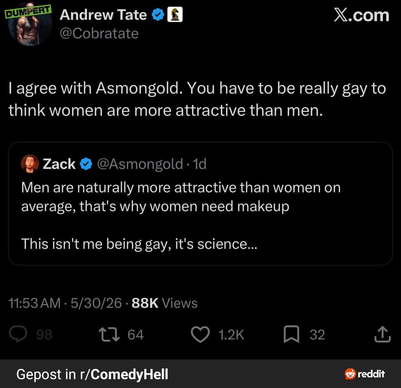 Ja joh, dan ben je echt gay.