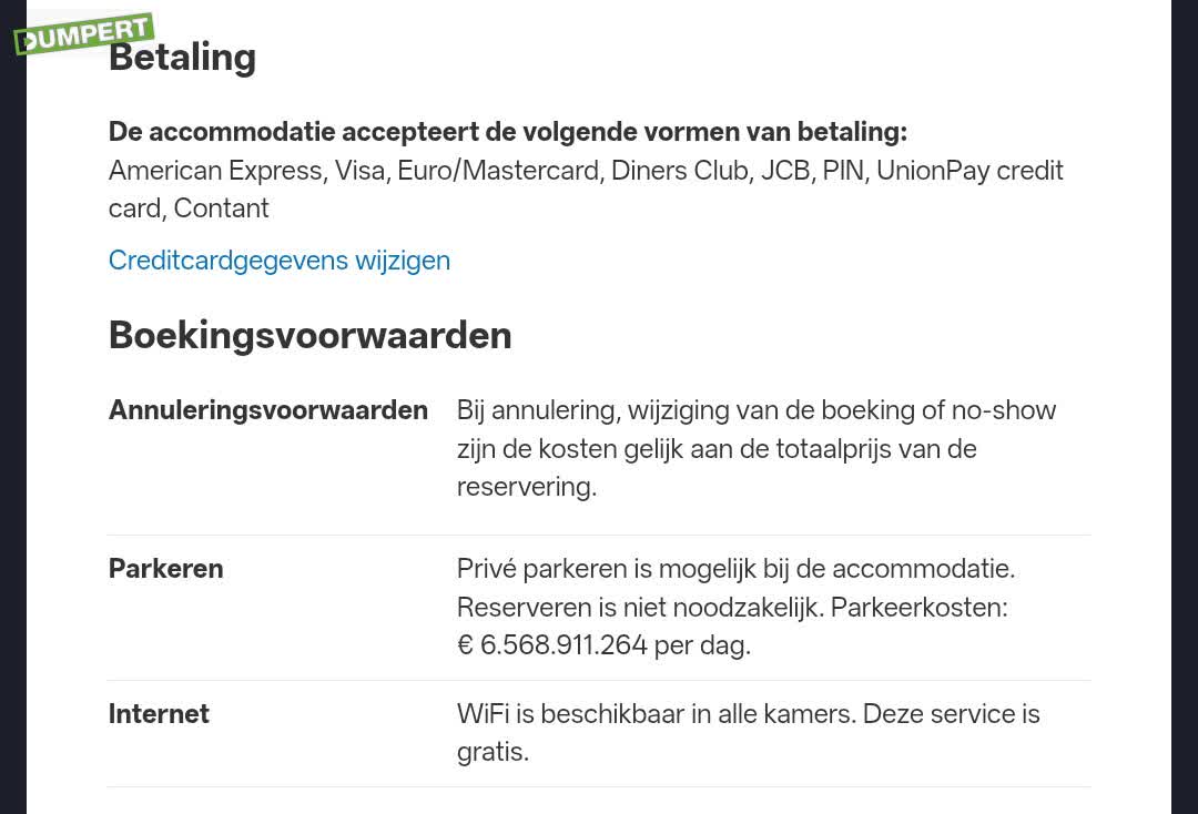 Niet raar dat reserveren niet nodig is.