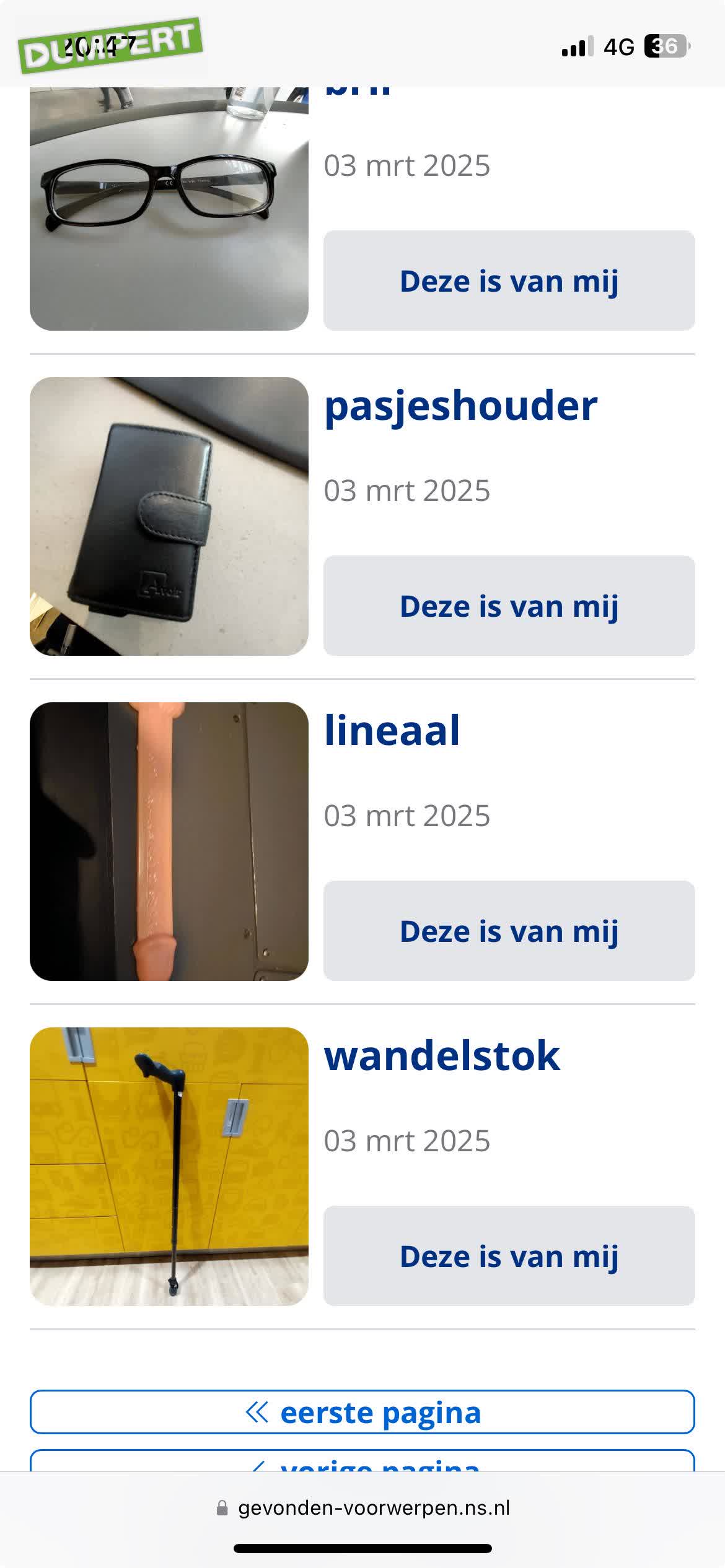 Iemand z’n liniaal laten liggen in de trein?