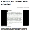 Facebook niet blij met Bennie