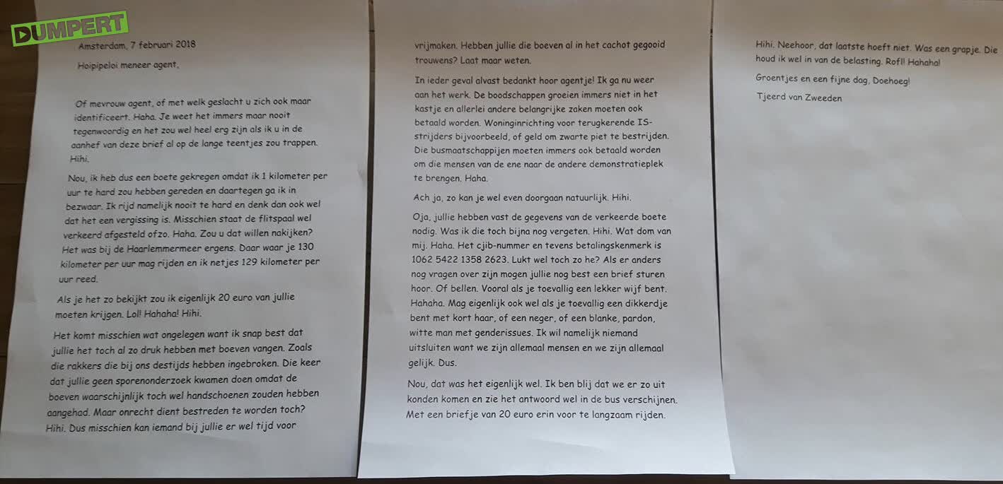Kinderachtige boete vraagt om kinderachtig bezwaar