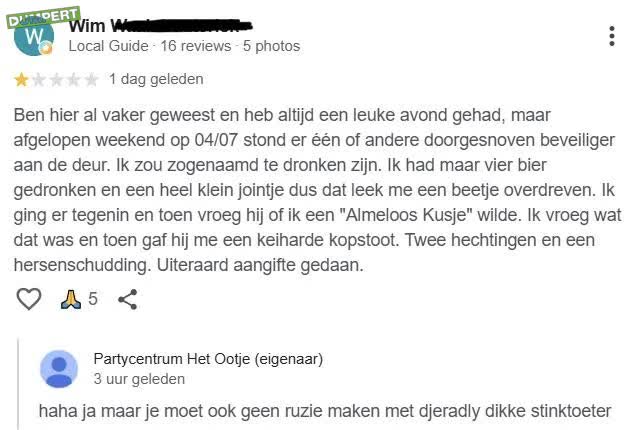 Dikke stinktoeter mag niet binnen