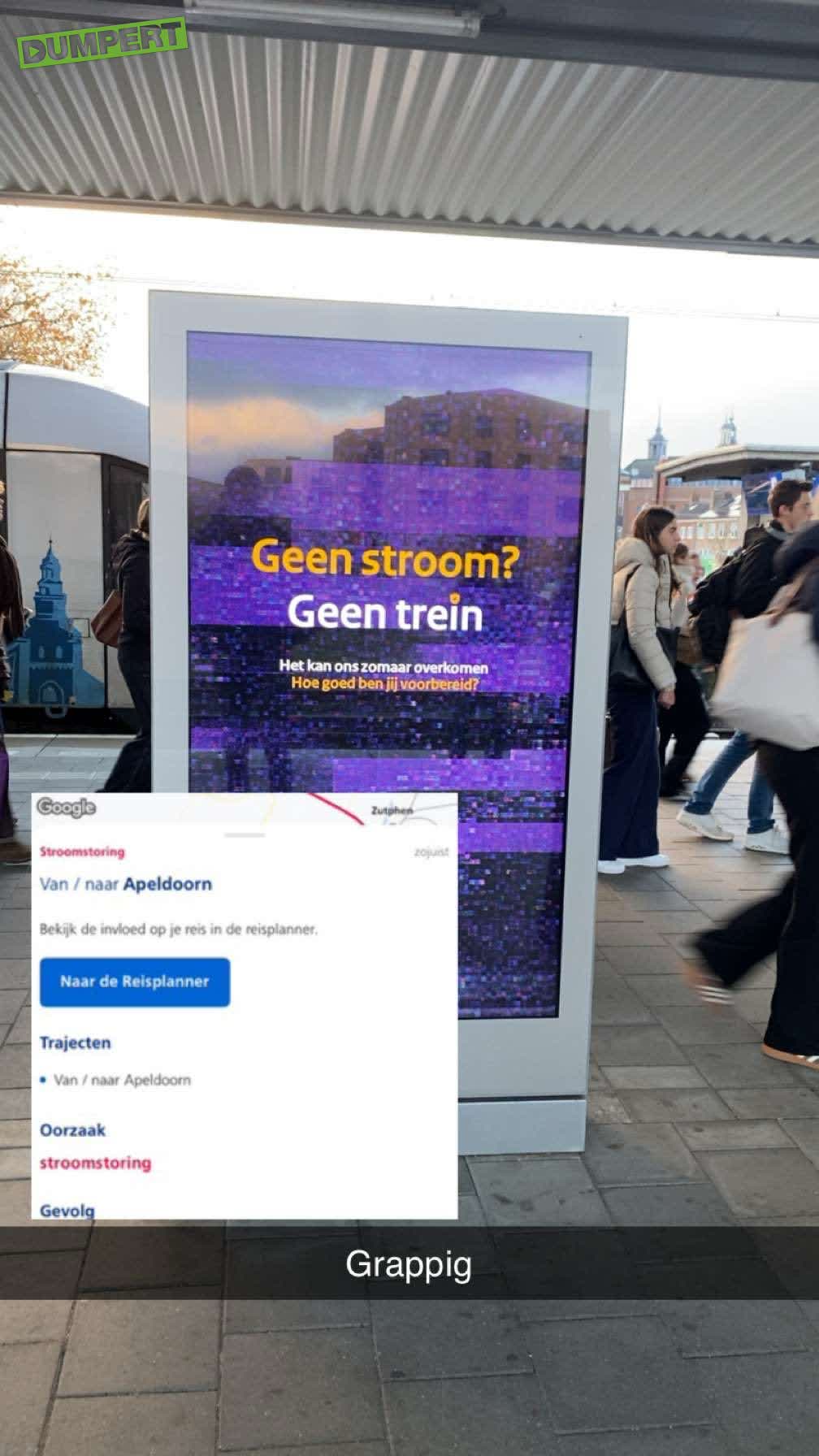 NS met humor tijdens een storing