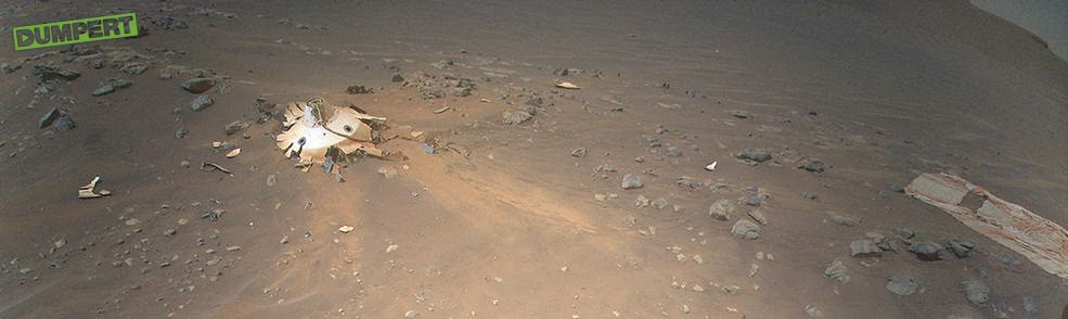 Helivlucht op Mars legt crashsite op de plaat