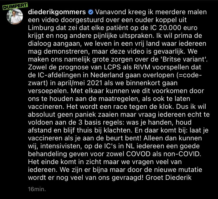Diederik reageert op 80 jarige wappie-arts’