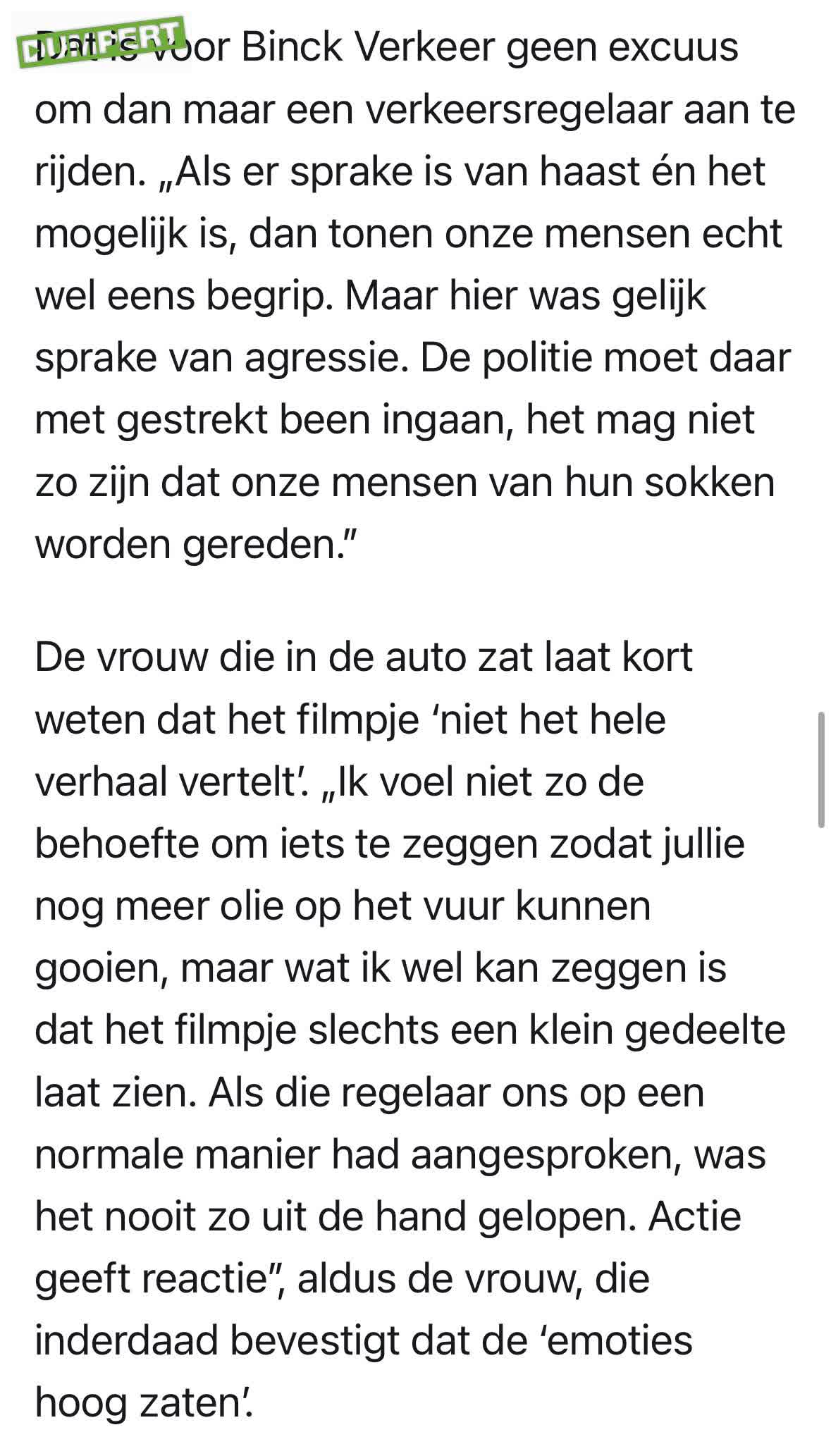 Verkeersregelaar gaat aangifte doen