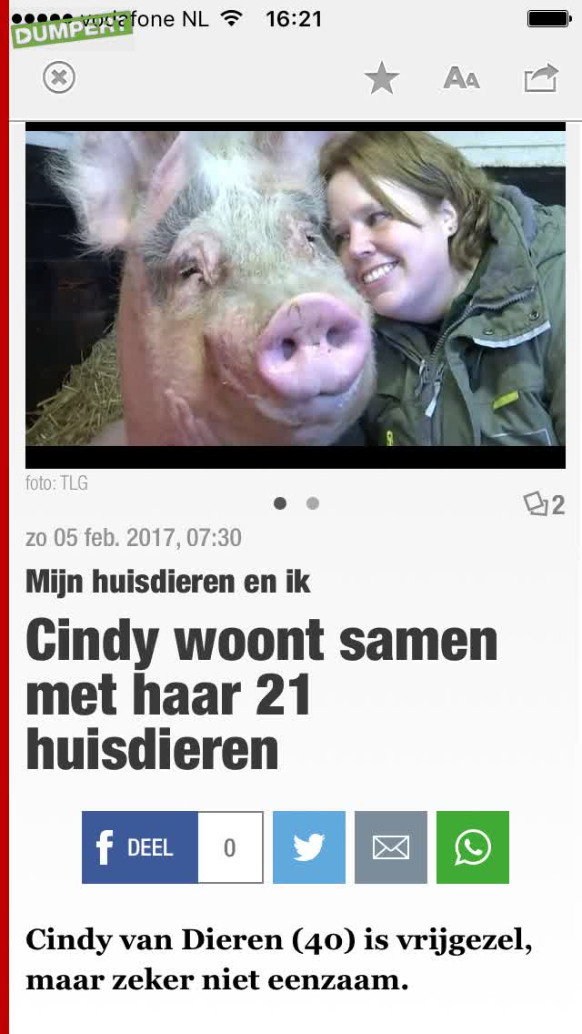 Cindy is dol op dieren