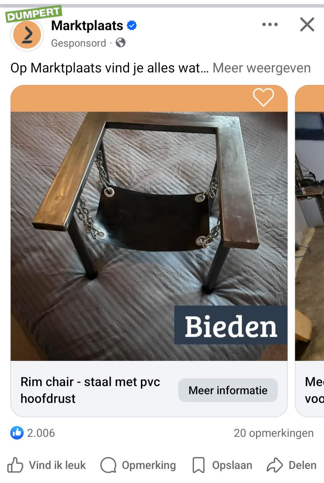 Stoel te koop op Marktplaats