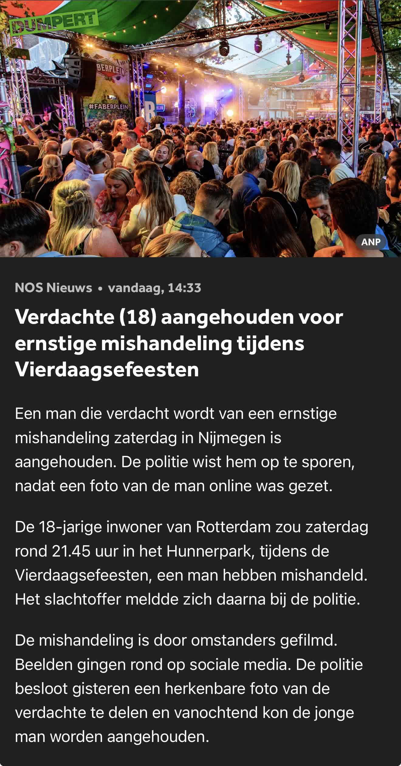 Gepakt! Nijmegen vierdaagse kopschopper