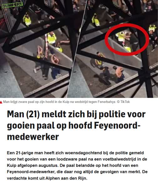 Opsporing verzocht voor Laffe actie tijdens Feyenoord Fenerbahce