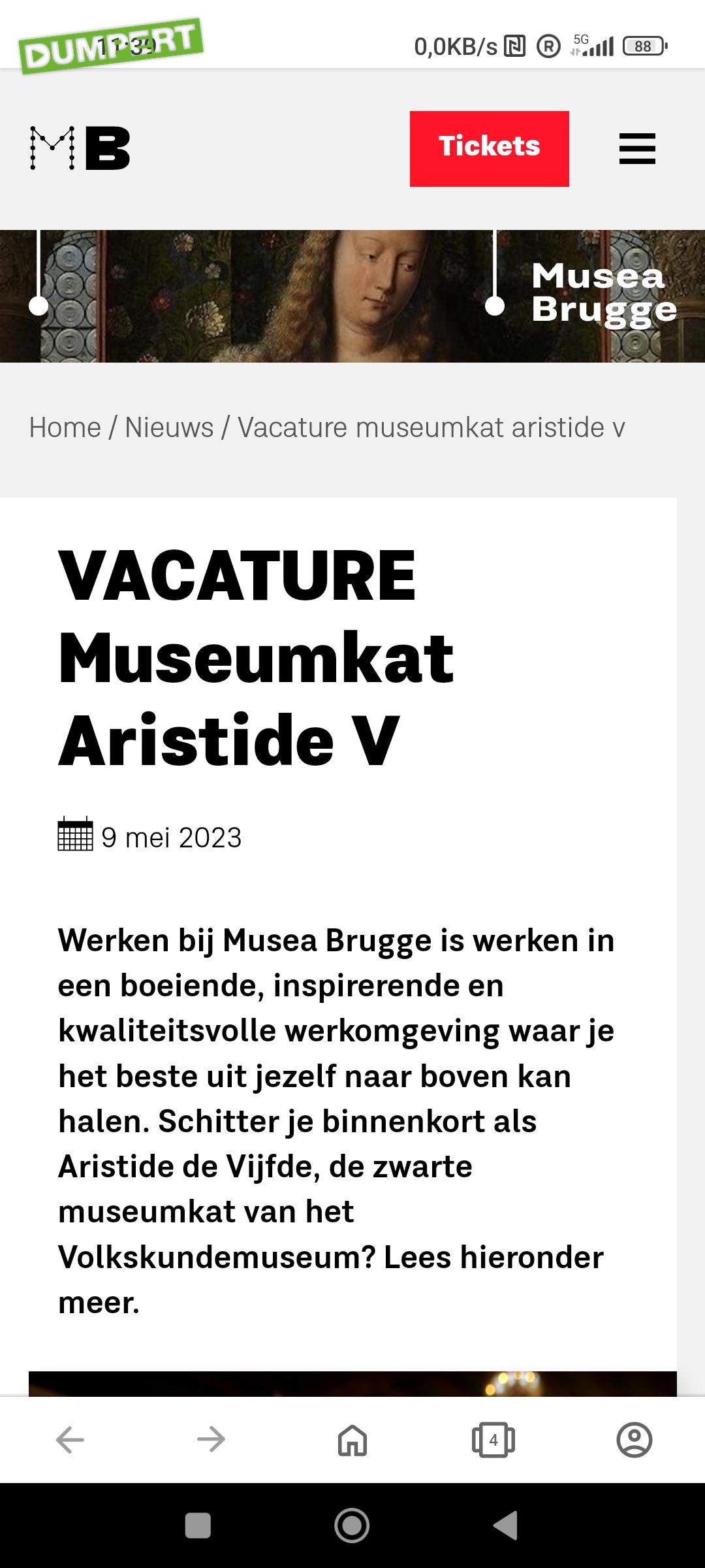 Vacature bij Musea Brugge