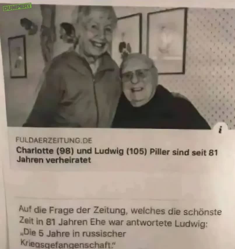 Duitse opa trollt zijn vrouw op zijn oude dag