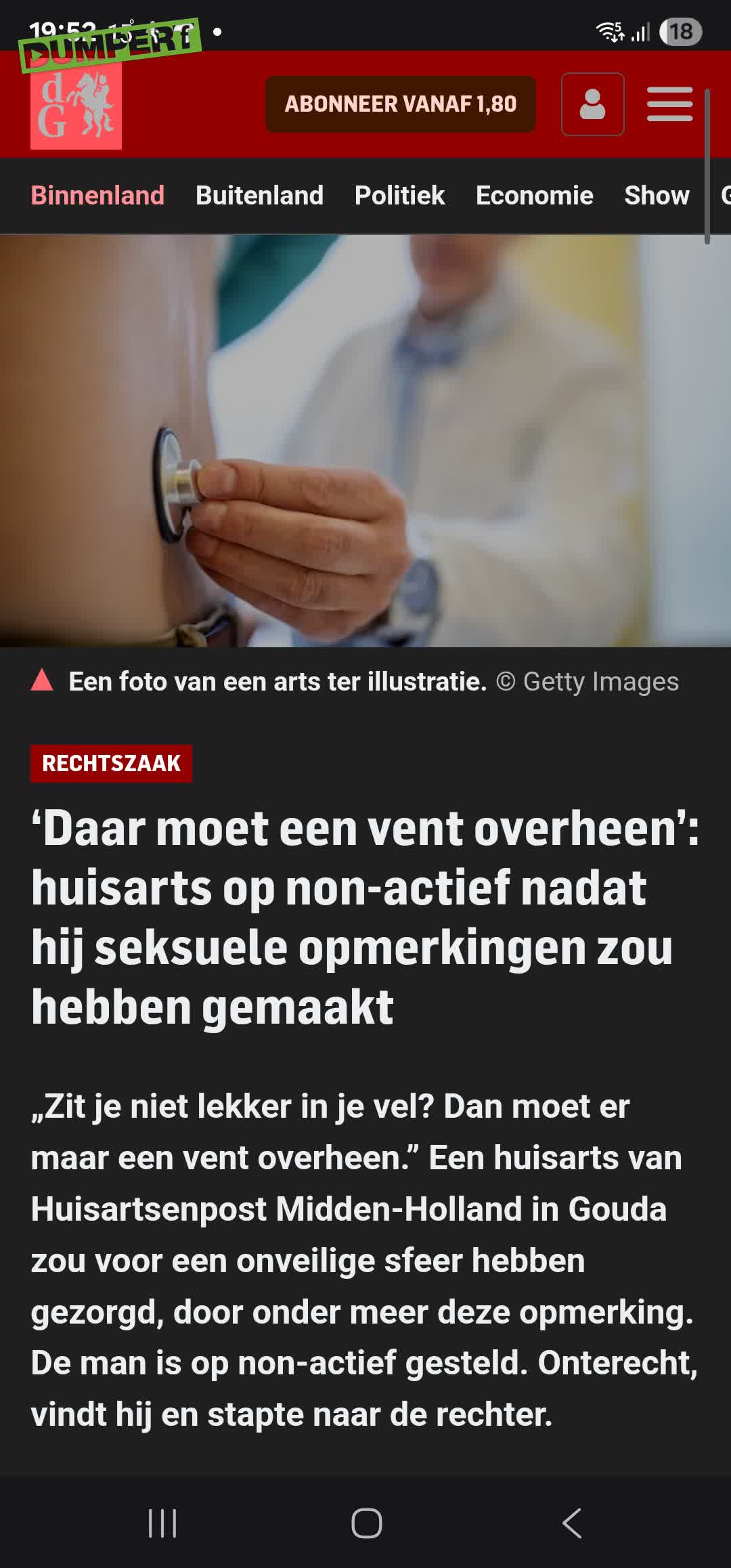 Reaguurder op non-actief gesteld