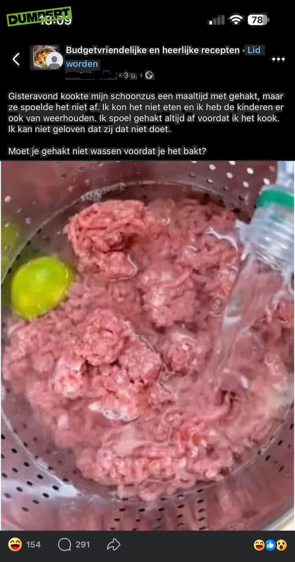 Moet je gehakt wassen?