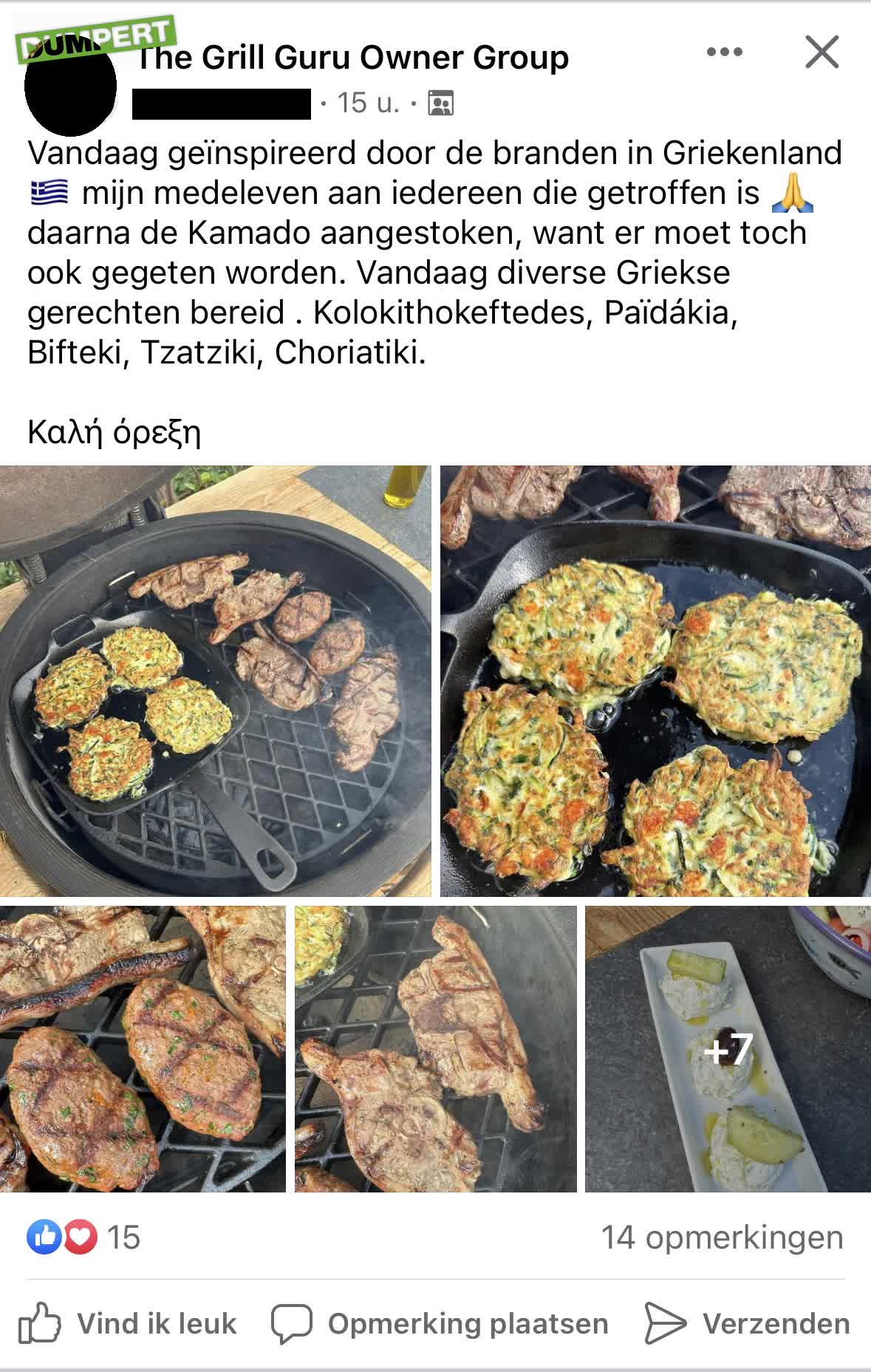 Van zo'n bosbrand krijg je pas echt honger.