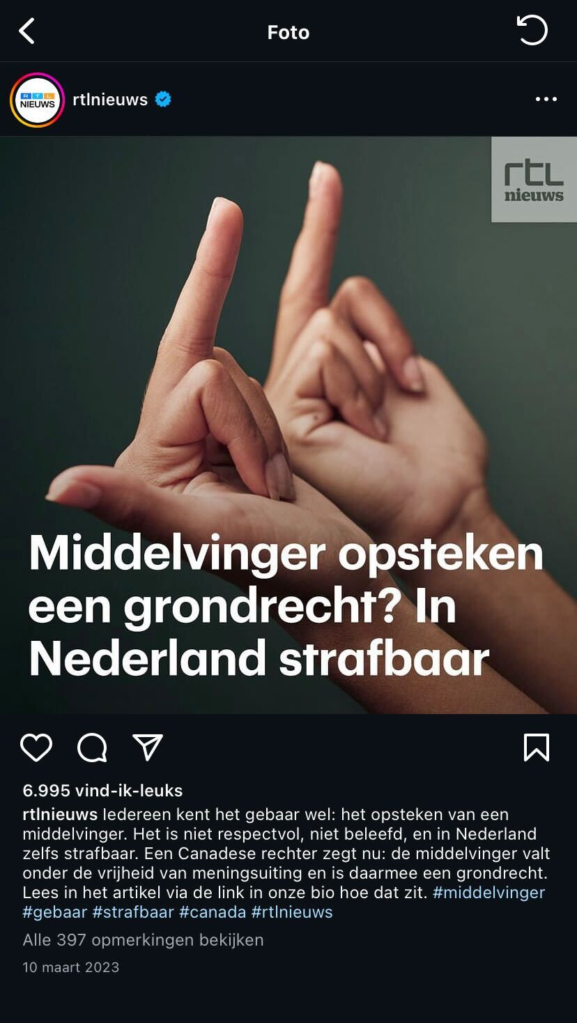 DUMPERT - Middelvinger opsteken een grondrecht?