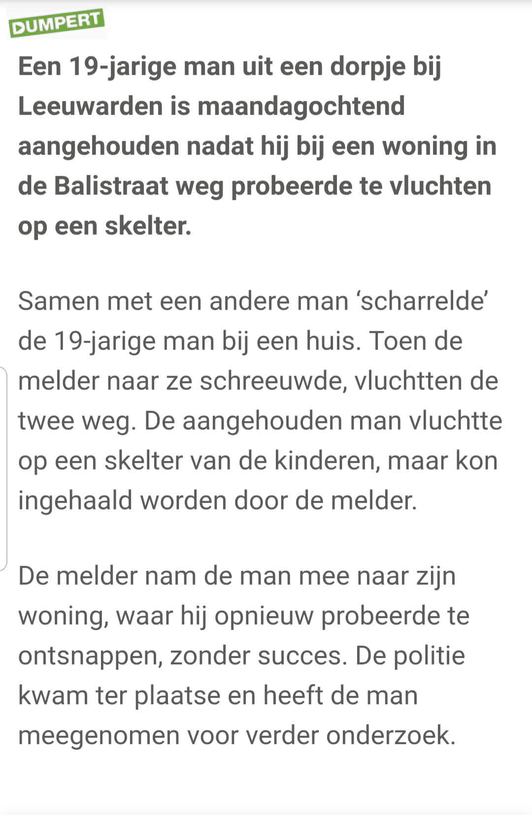 Skelter is niet snel genoeg