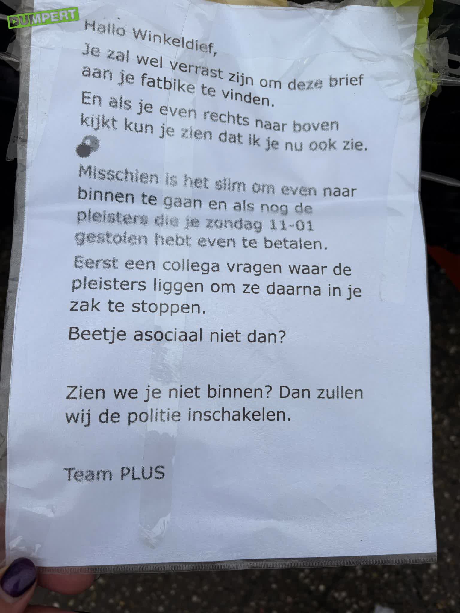 Plus pakt dief origineel terug