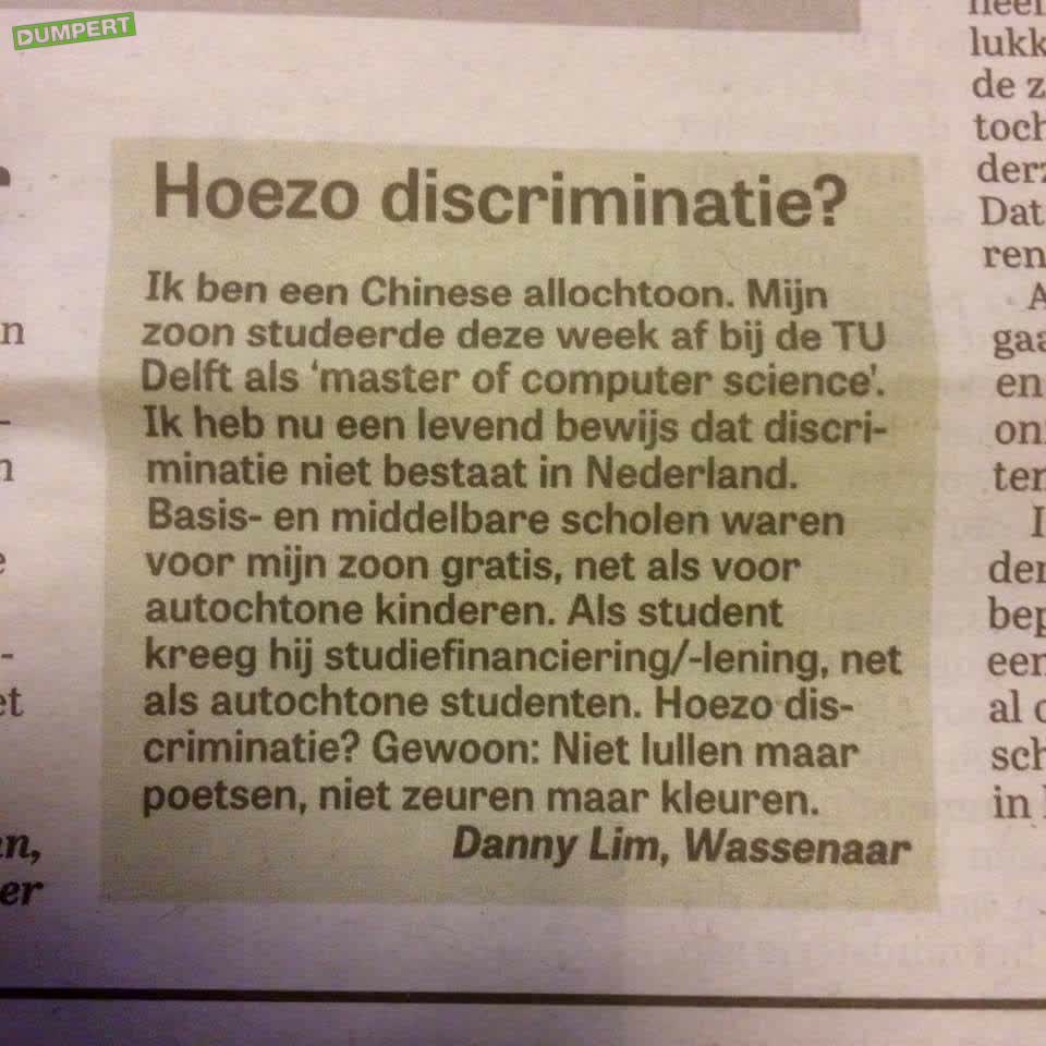 Danny over discriminatie