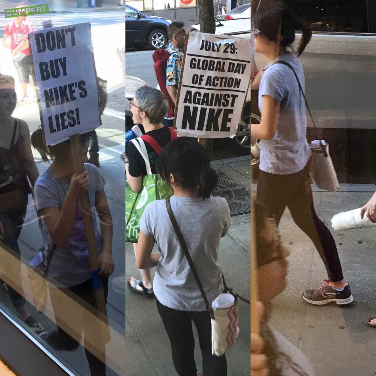 Demonstranten in een notendop