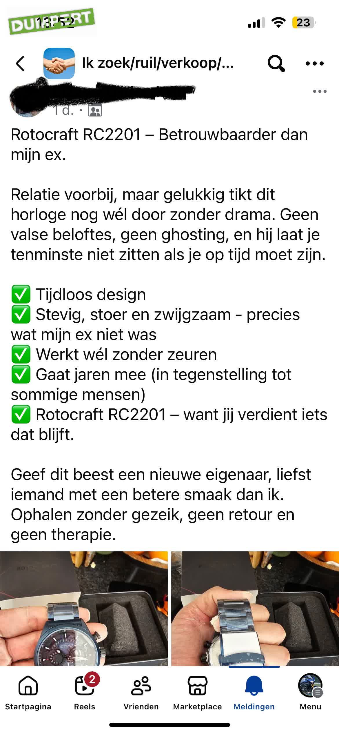 Horloge in de weggeefhoek