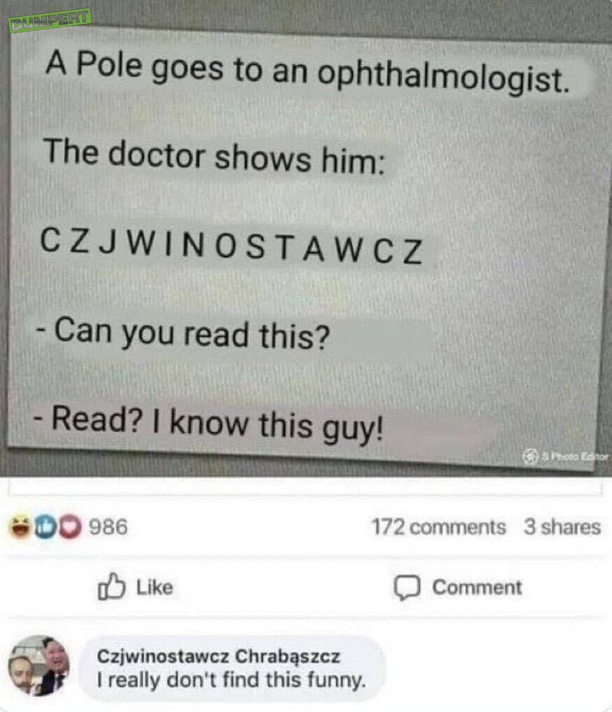 Komt een Pool bij de oogdokter