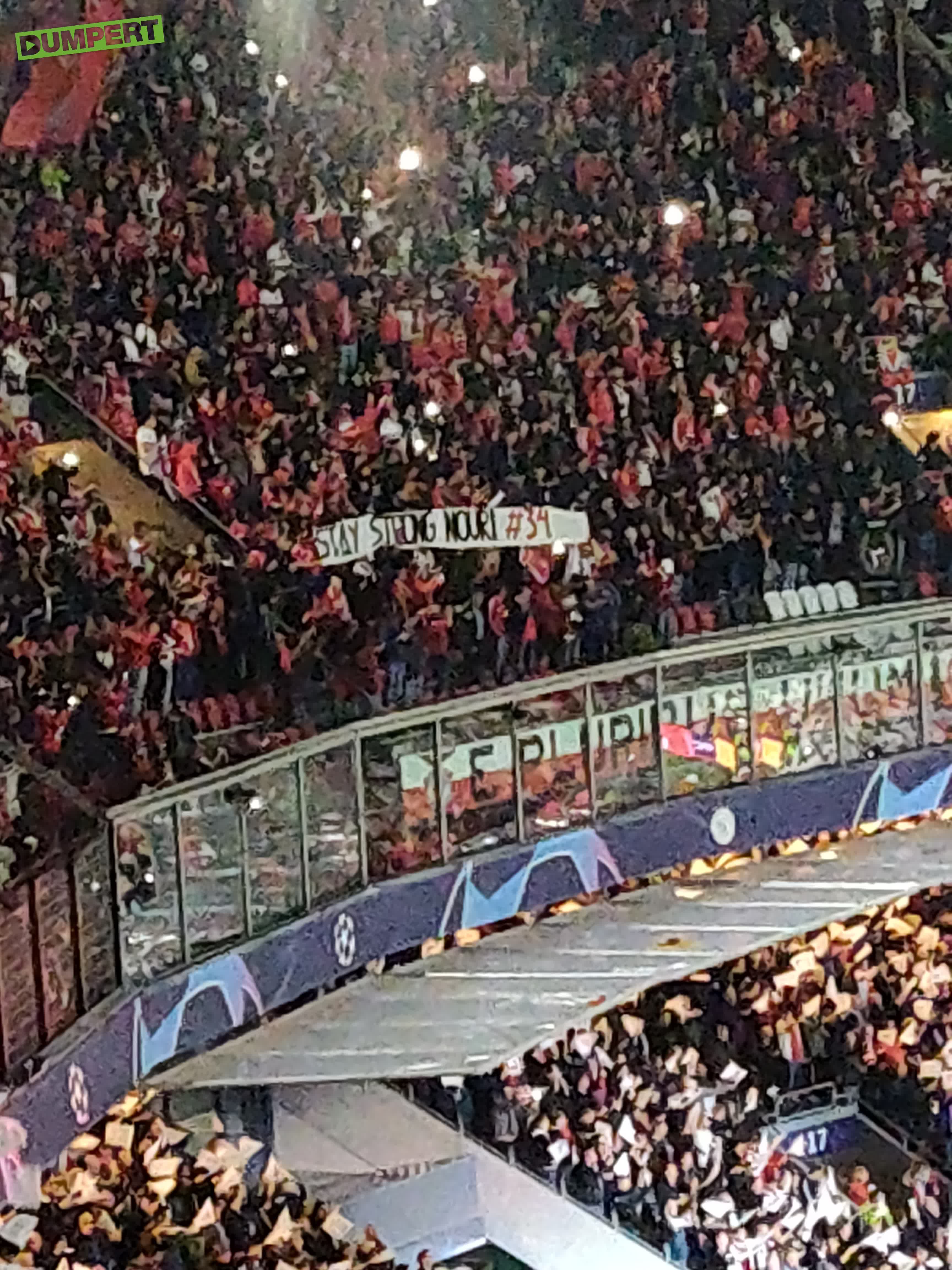 In het uitvak in de Arena