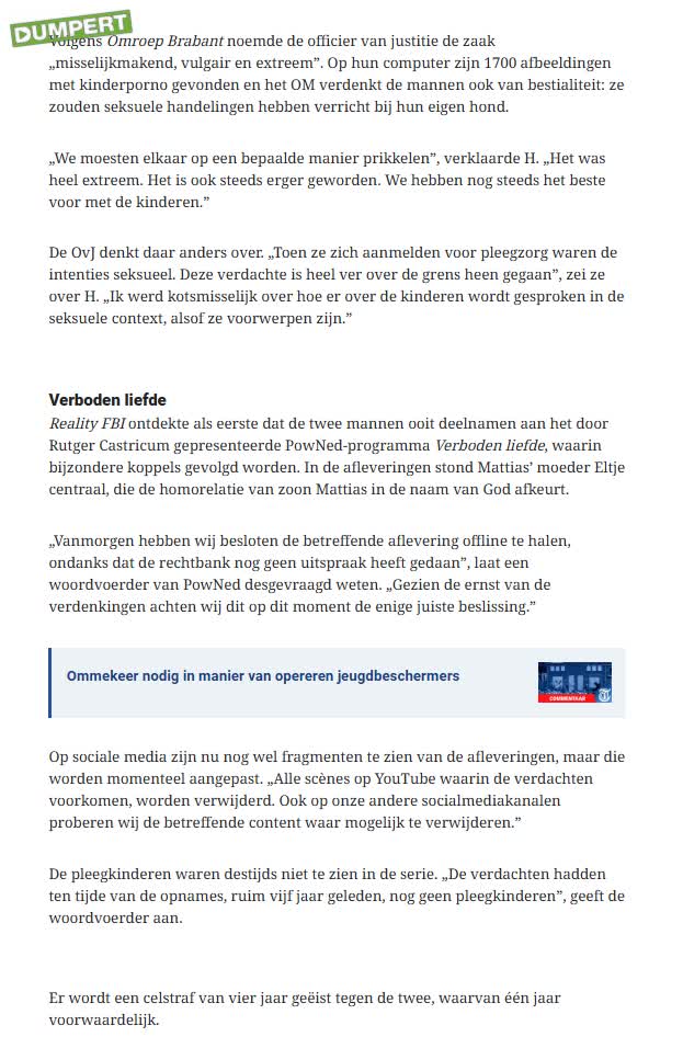 Deelnemers Verboden liefde verdacht van kindermisbruik
