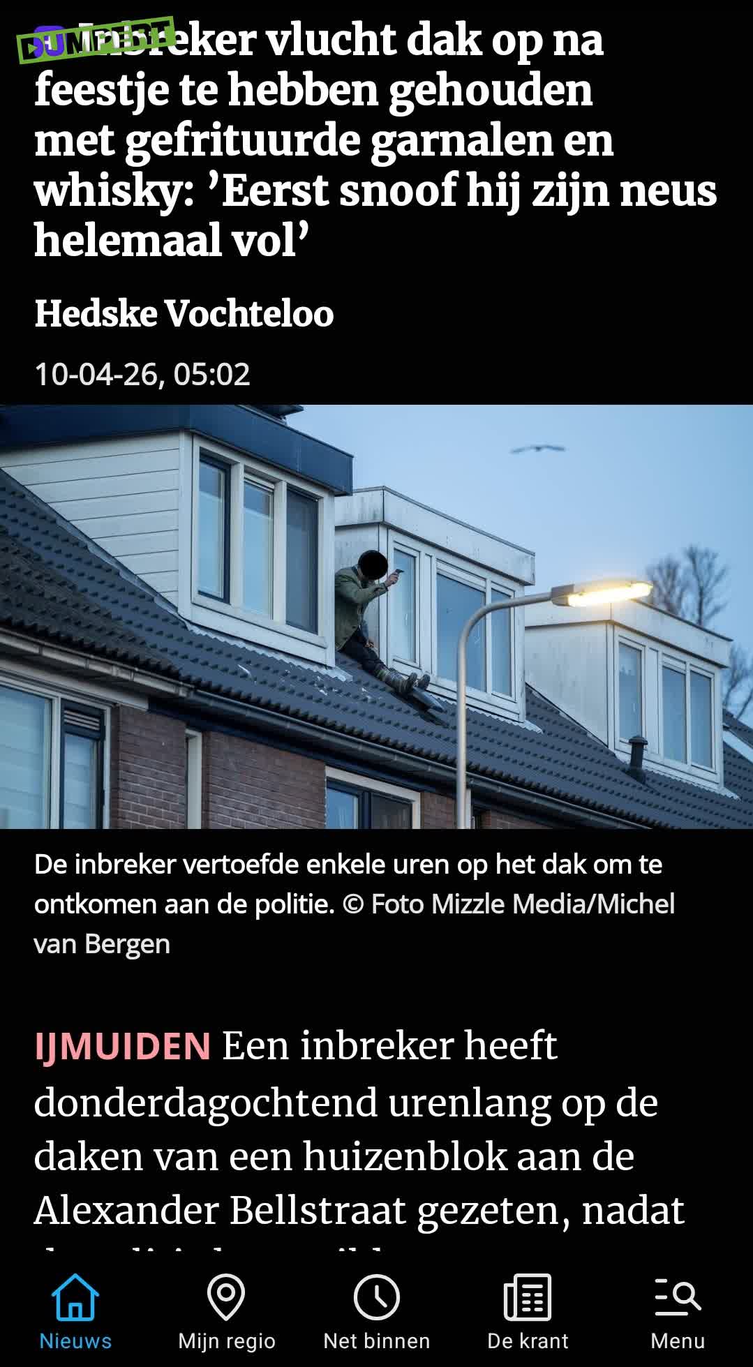 Nakkie op het dakkie