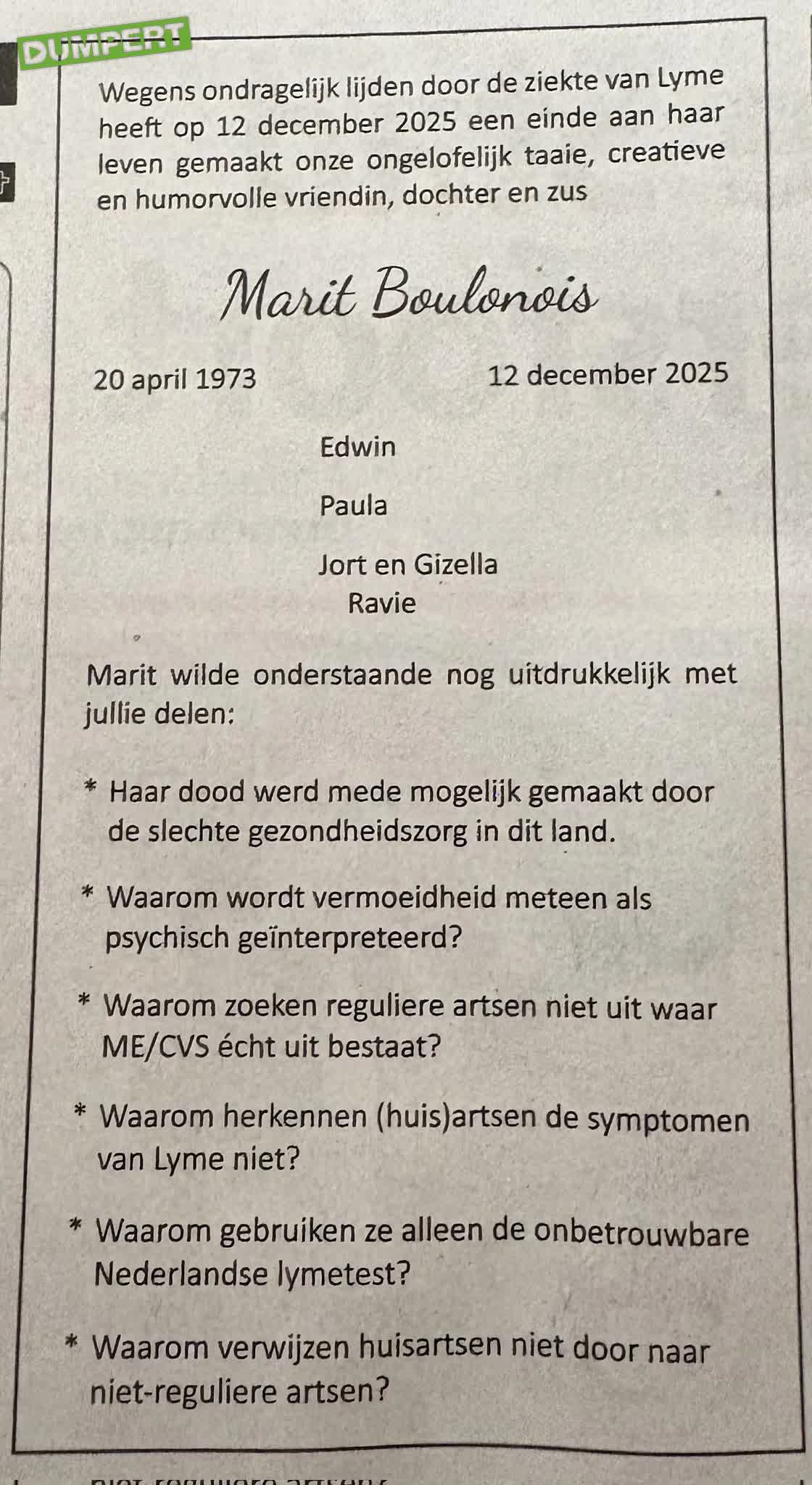 Marit wil nog even wat delen met jullie