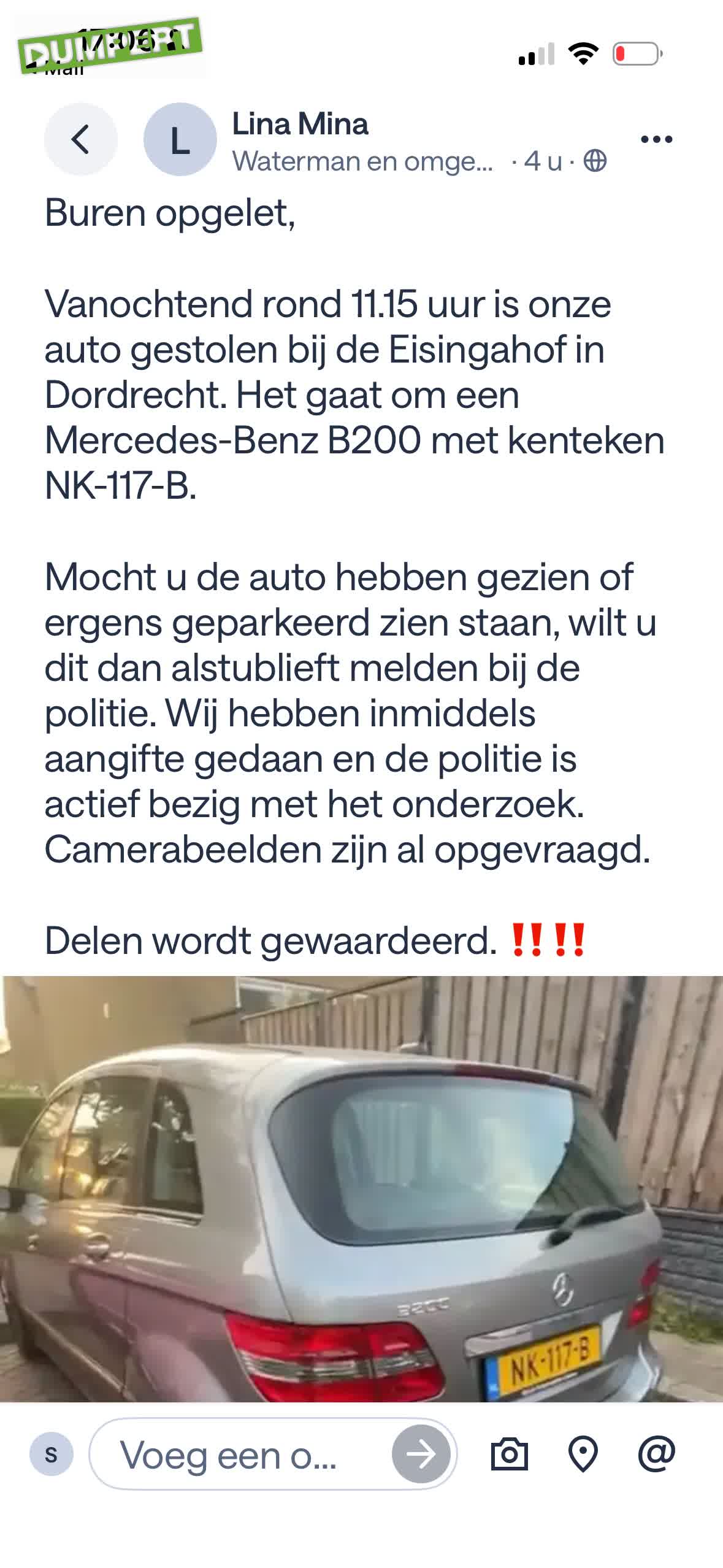 Auto gestolen