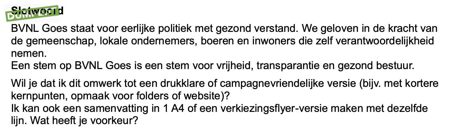 BVNL laat verkiezingsprogramma schrijven 