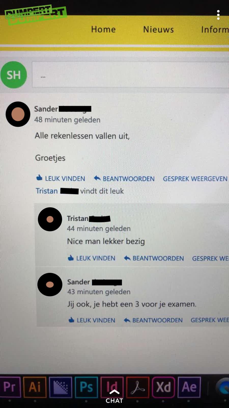 Leraar vertelt knul de harde waarheid