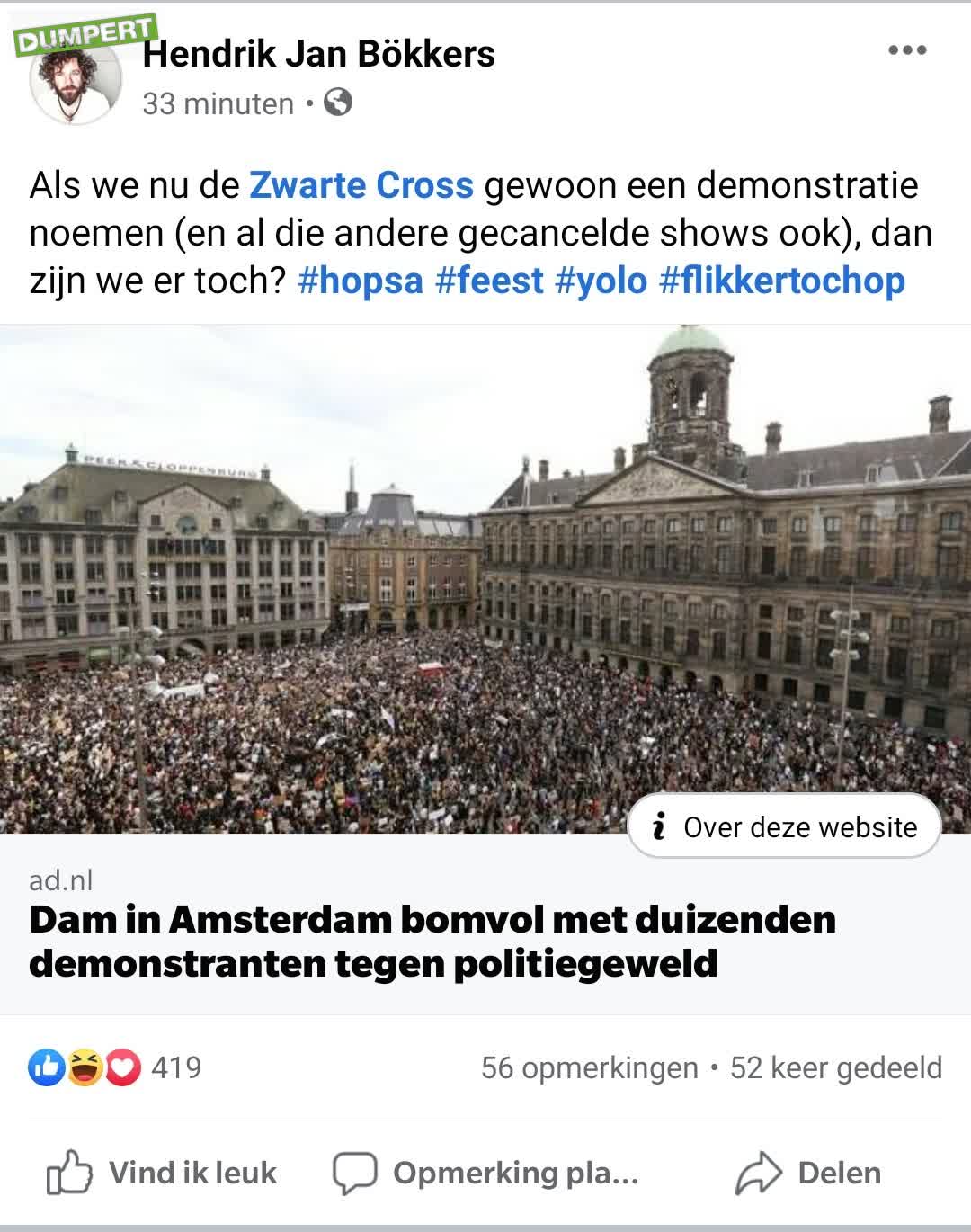 Zwarte Cross is een demonstratie