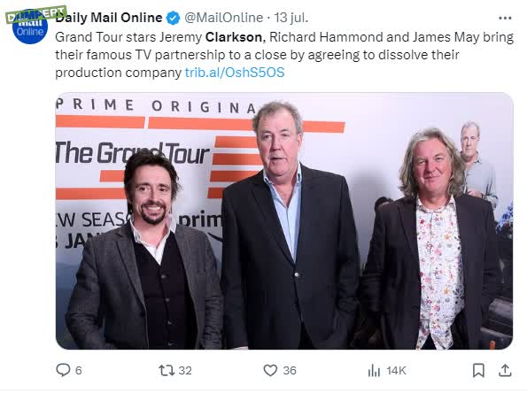 Clarkson, May en Hammond kappen er mee