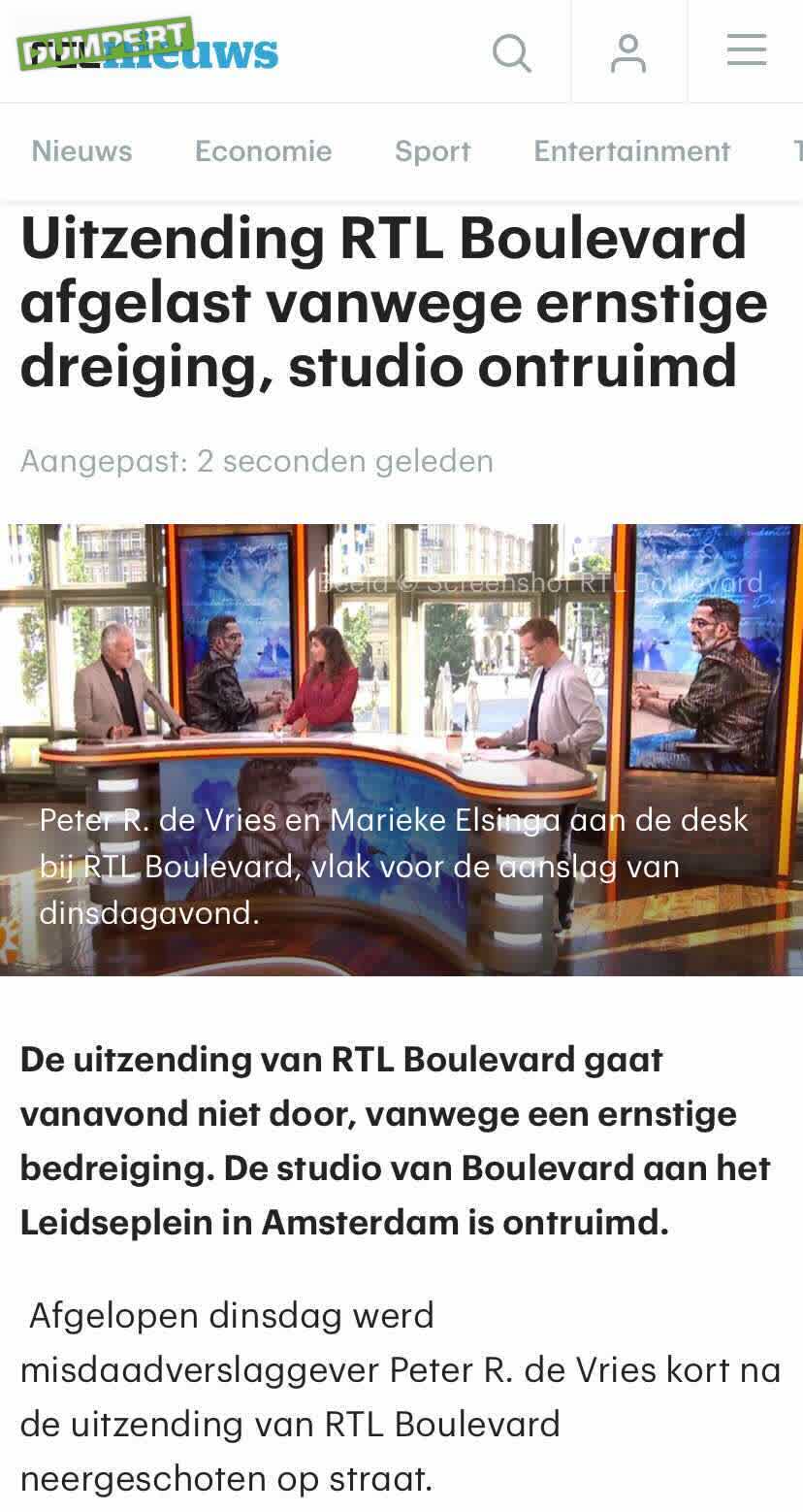 BREEK: Studio RTL Boulevard ontruimd!