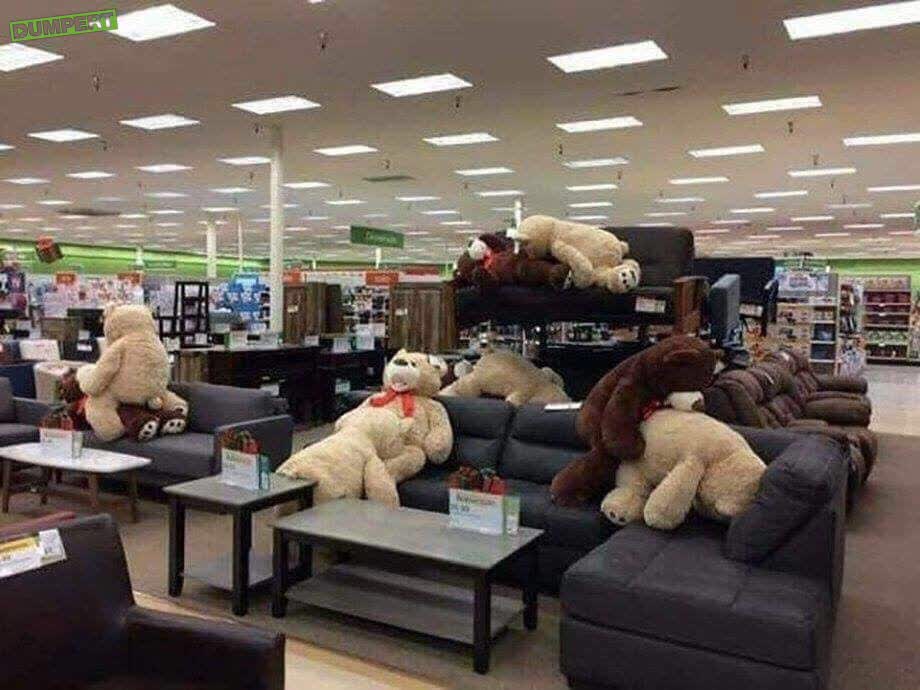 Ondertussen in de meubelwinkel