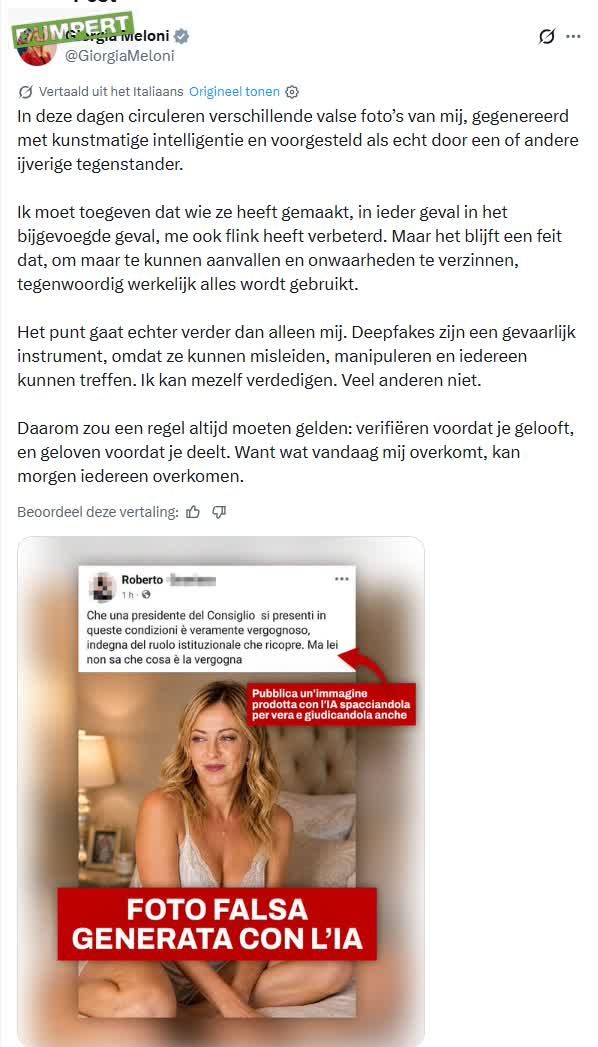 Georgia Meloni vs deepfakes