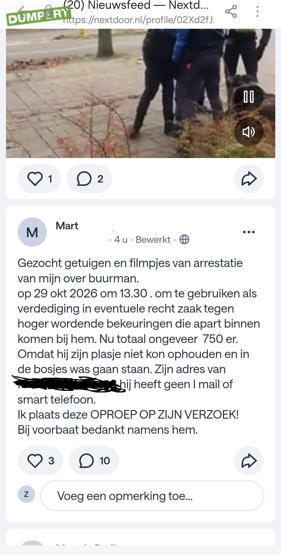 Droeftoeters van handhaving Eindhoven pakken oude man met hond hard aan om het wildplassen
