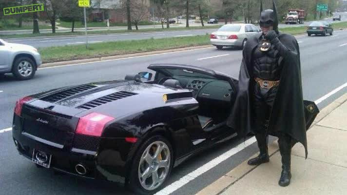 Batman in de Lamborghini