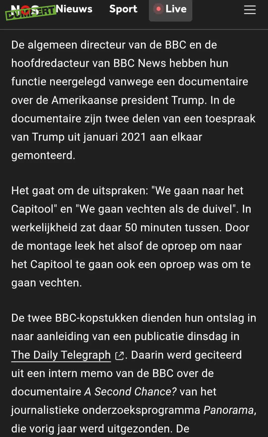 Algemeen directeur en hoofdredacteur BBC opgestapt