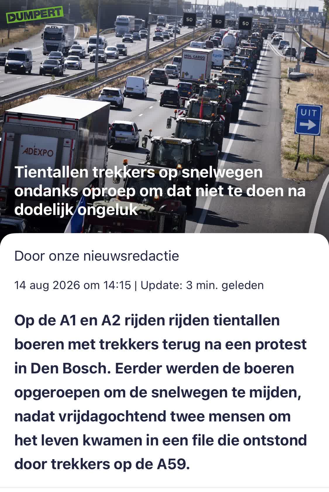 Protestboeren op de terugweg