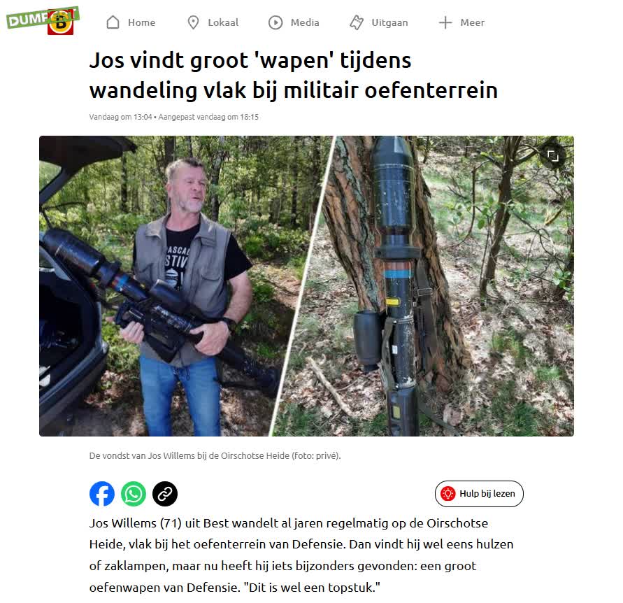 Wie is zijn raketwerper kwijt?