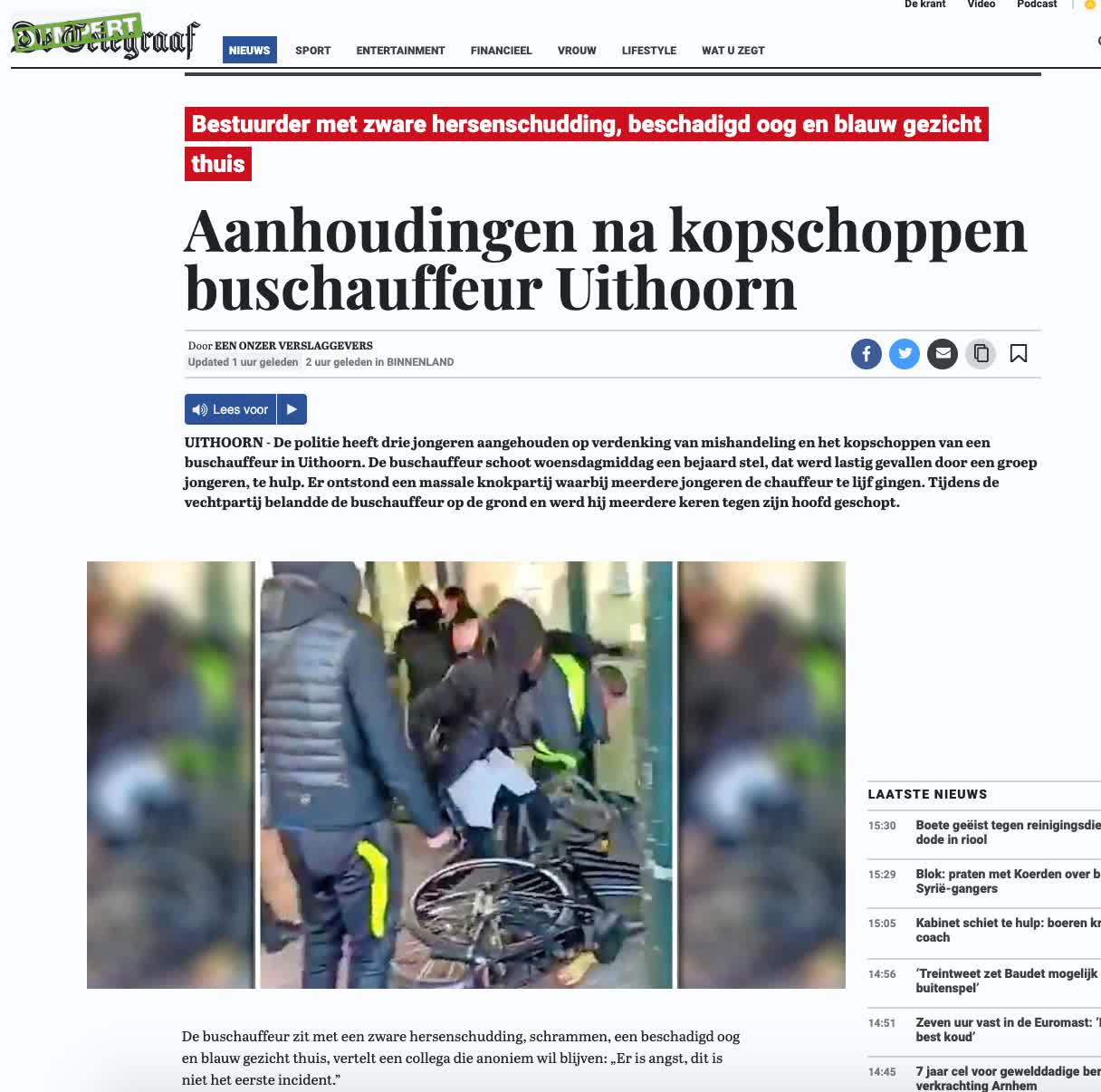 Kopschoppers buschauffeur aangehouden