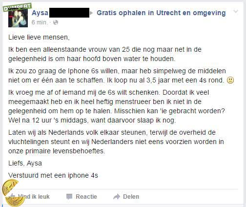 Aysa heeft het heel erg zwaar