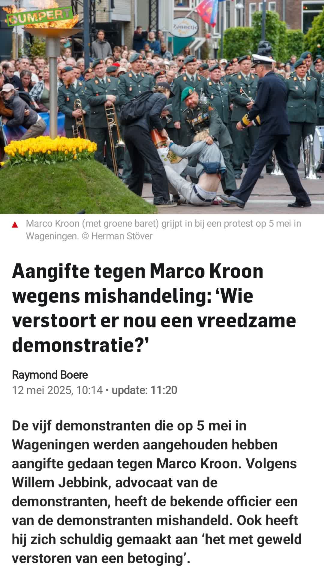 Betogers doen huilie