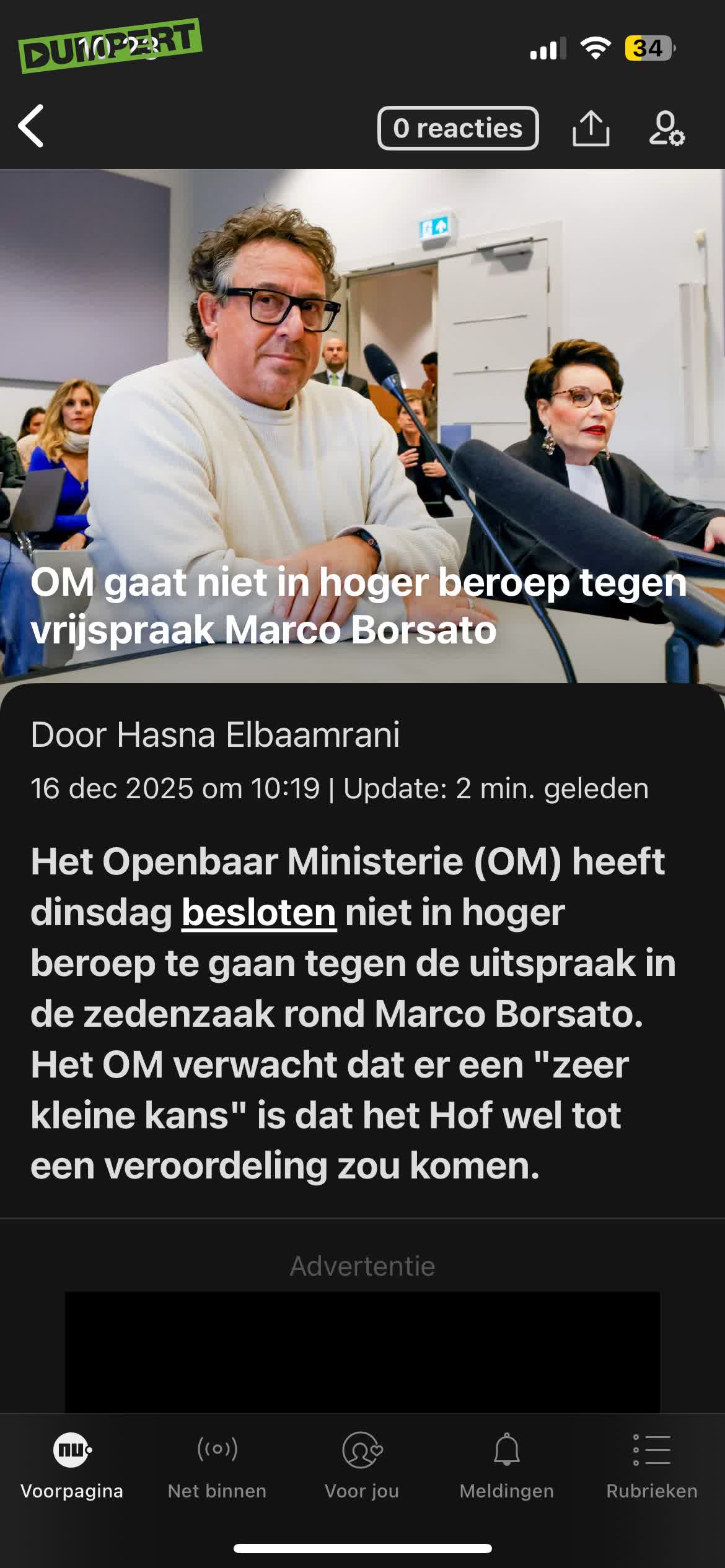 OM gaat niet in beroep tegen vrijspraak Borsato