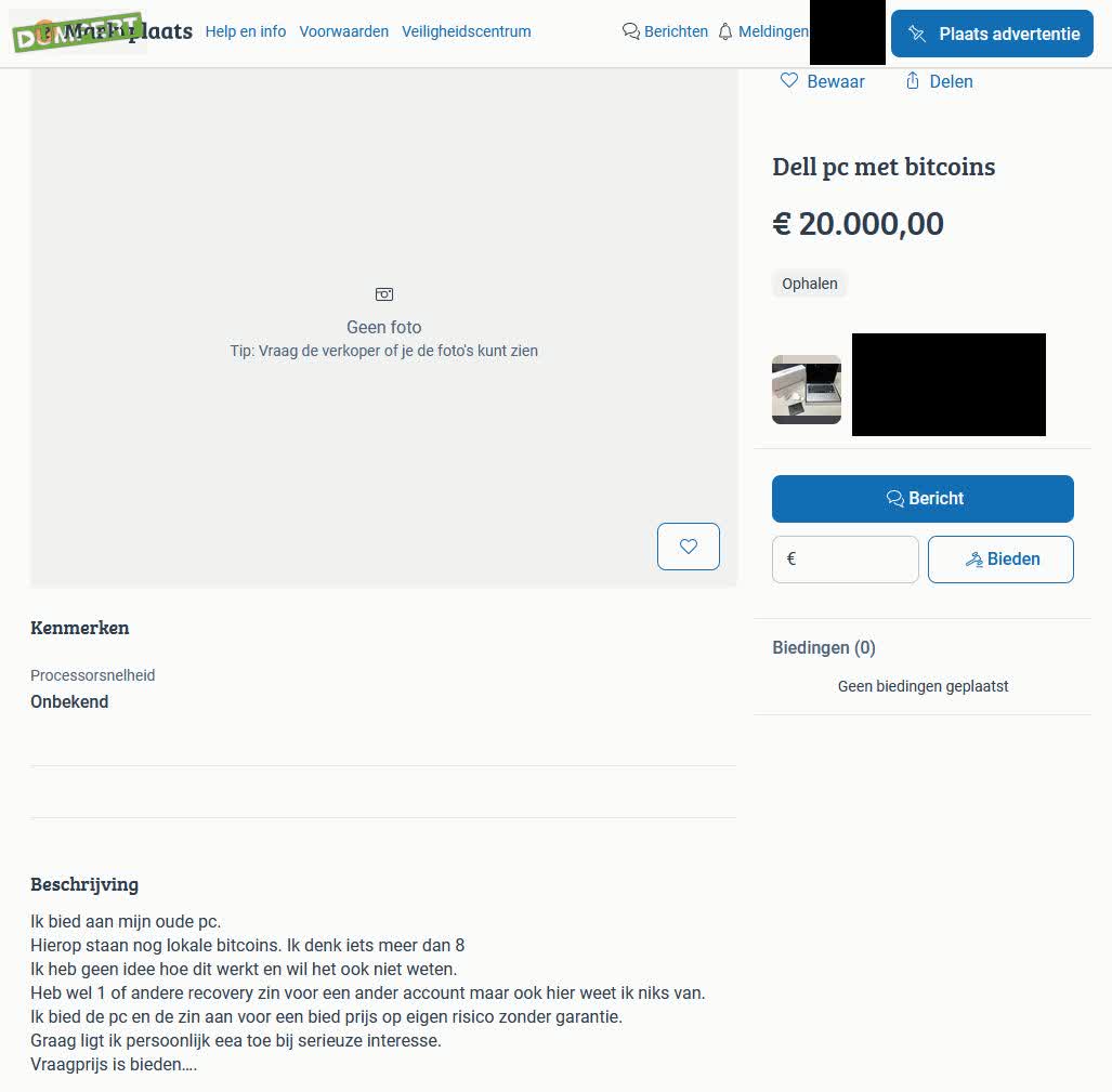 Marktplaats aanbieding van vandaag